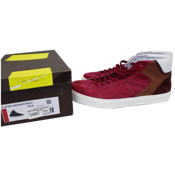 Package LV Player Sneakers Suede Leather Framboise