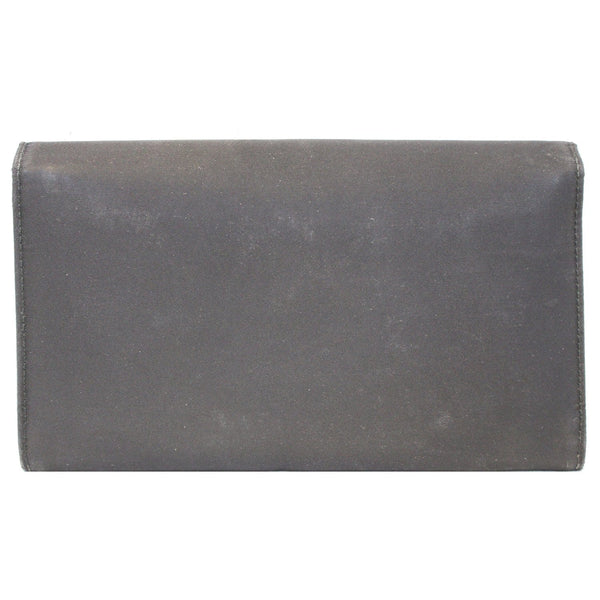 Prada Nylon Wallet | Bifold Long Black Wallet - Folded Back View