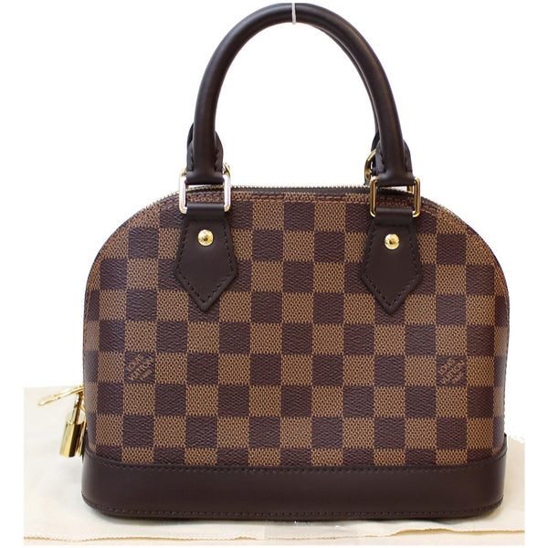 LOUIS VUITTON Alma BB Damier Ebene Satchel Bag Brown