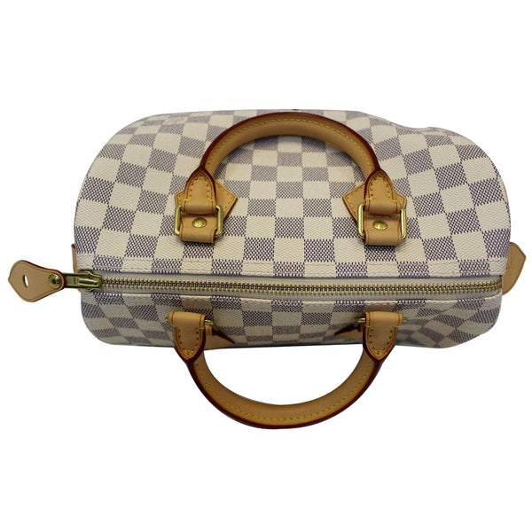 LOUIS VUITTON Speedy 25 Damier Azur Satchel Bag White
