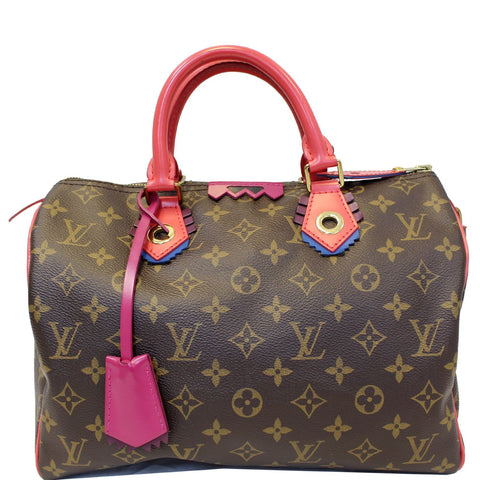 Louis Vuitton Totem Speedy 30 Monogram Canvas Satchel Bag Brown