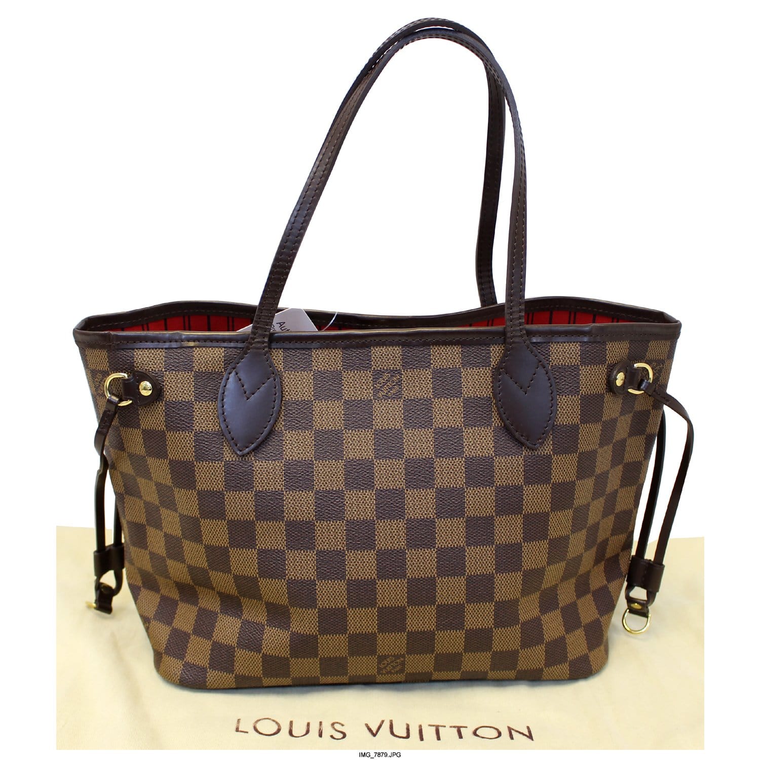 Louis Vuitton Small Damier Ebene Neverfull PM Tote Bag Leather ref