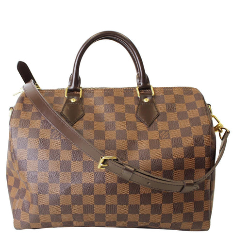 LOUIS VUITTON Speedy 30 Bandouliere Damier Ebene Shoulder Bag Brown