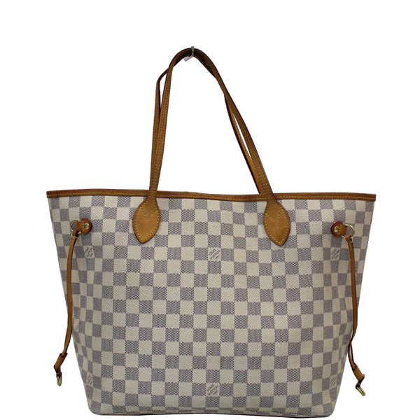 Louis Vuitton Neverfull MM Damier Azur Tote Bag White with strap