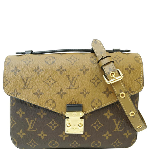 LOUIS VUITTON Metis Pochette Reverse Monogram Canvas Crossbody Bag Brown