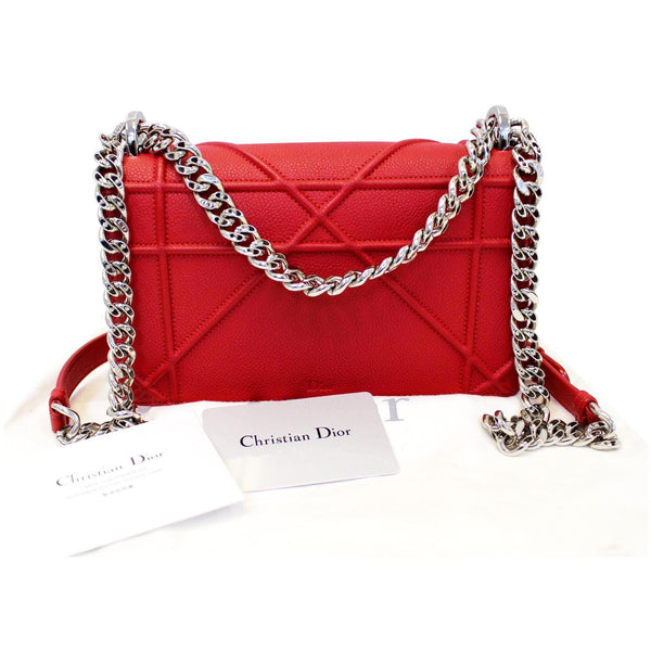 Christian Dior Diorama Small Flap Red Grained Leather back view