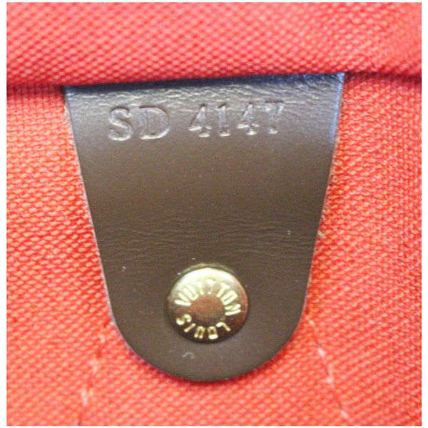 LV Speedy 30 Damier Ebene Satchel Bag - Button view