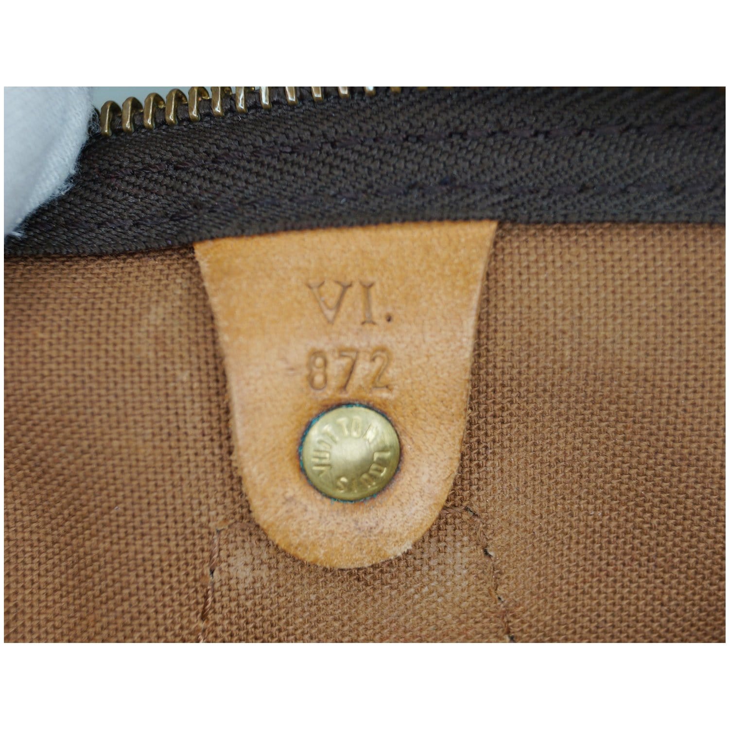 LOUIS Vuitton Brown Faux Leather LV Logo Speedy 35 Doctor Handbag Purse