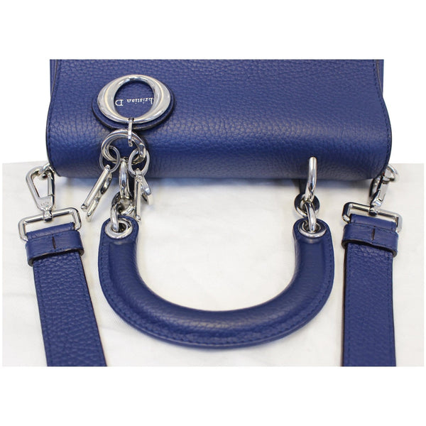 Christian Dior Be Dior Small Bullcalf Flap Shoulder Bag Blue straps