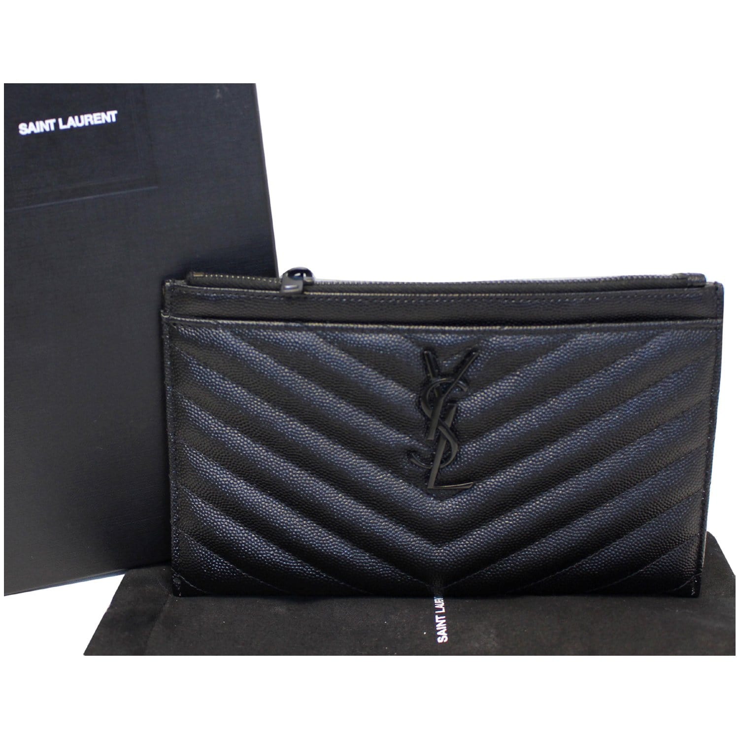 Yves Saint Laurent YSL Beauty Makeup Cosmetic Bag Travel Pouch Black