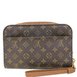 LOUIS VUITTON Orsay Monogram Canvas Clutch Bag Brown