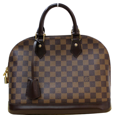 LOUIS VUITTON Alma PM Damier Ebene Satchel Bag Brown