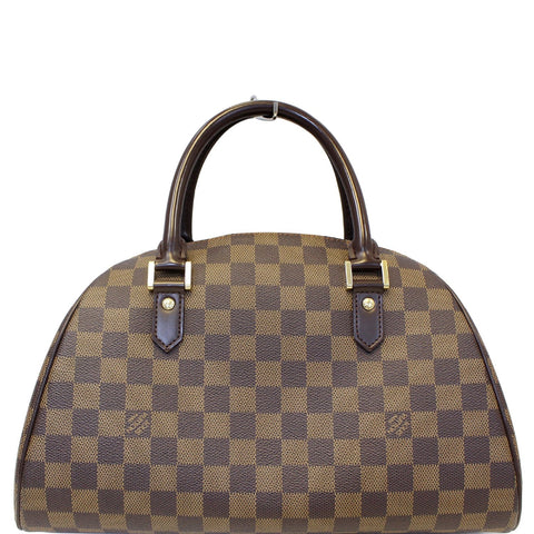 LOUIS VUITTON Ribera MM Damier Ebene Satchel Bag Brown