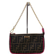 FENDI Spalmati Zucca Pochette Pouch Fuchsia