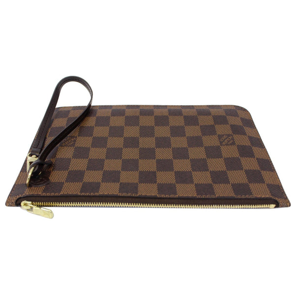 Louis Vuitton Neverfull Wristlet Damier Ebene Pouch - lv leather 