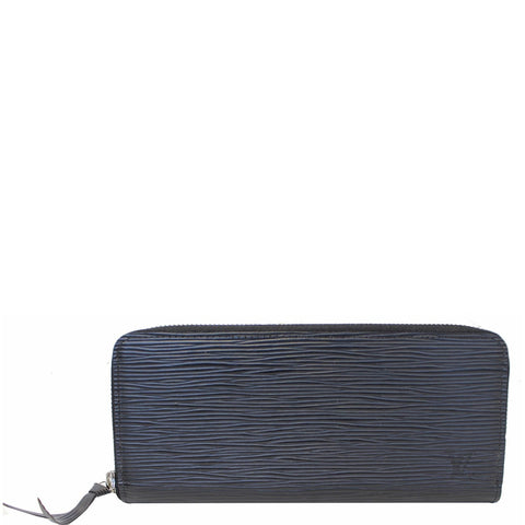LOUIS VUITTON Clemence Epi Leather Wallet Black