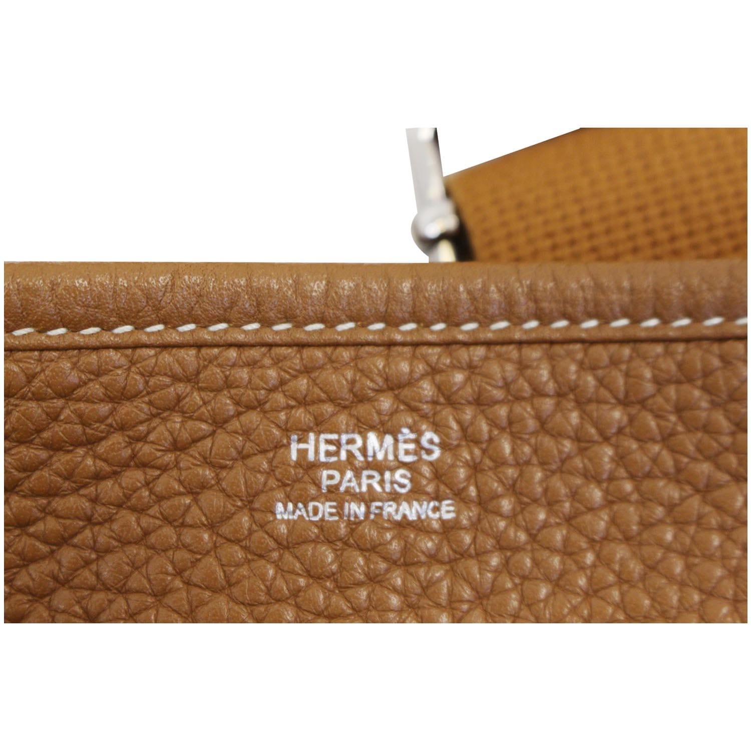 Evelyne leather crossbody bag Hermès Gold in Leather - 34800207