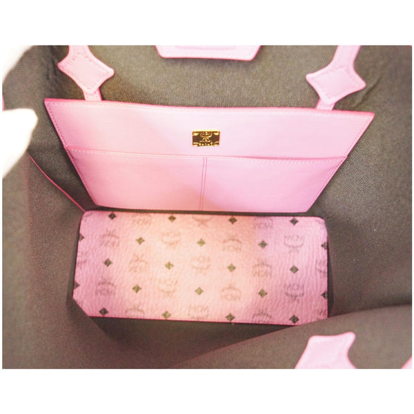 MCM Visetos Medium Shopper Tote Bag Pink - price