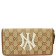 Gucci Zip Around NY New York Yankees Patch Wallet Beige