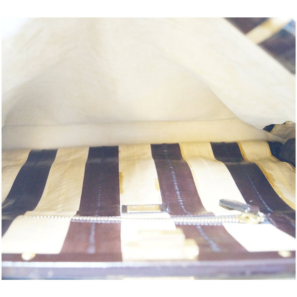 Fendi Peekaboo Striped Eel Skin Leather Bag - 100% original stuff