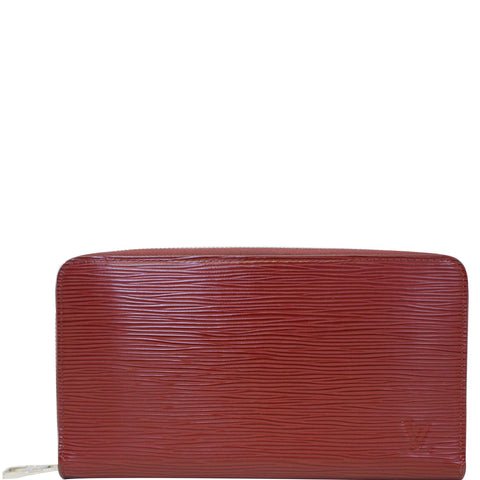 LOUIS VUITTON Zippy Organizer Epi Leather Wallet Red