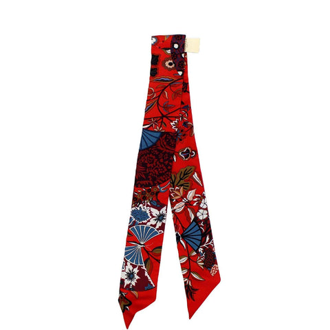 HERMES Silk Twilly Twill Fleurs et Papillons de Tissus Scarf