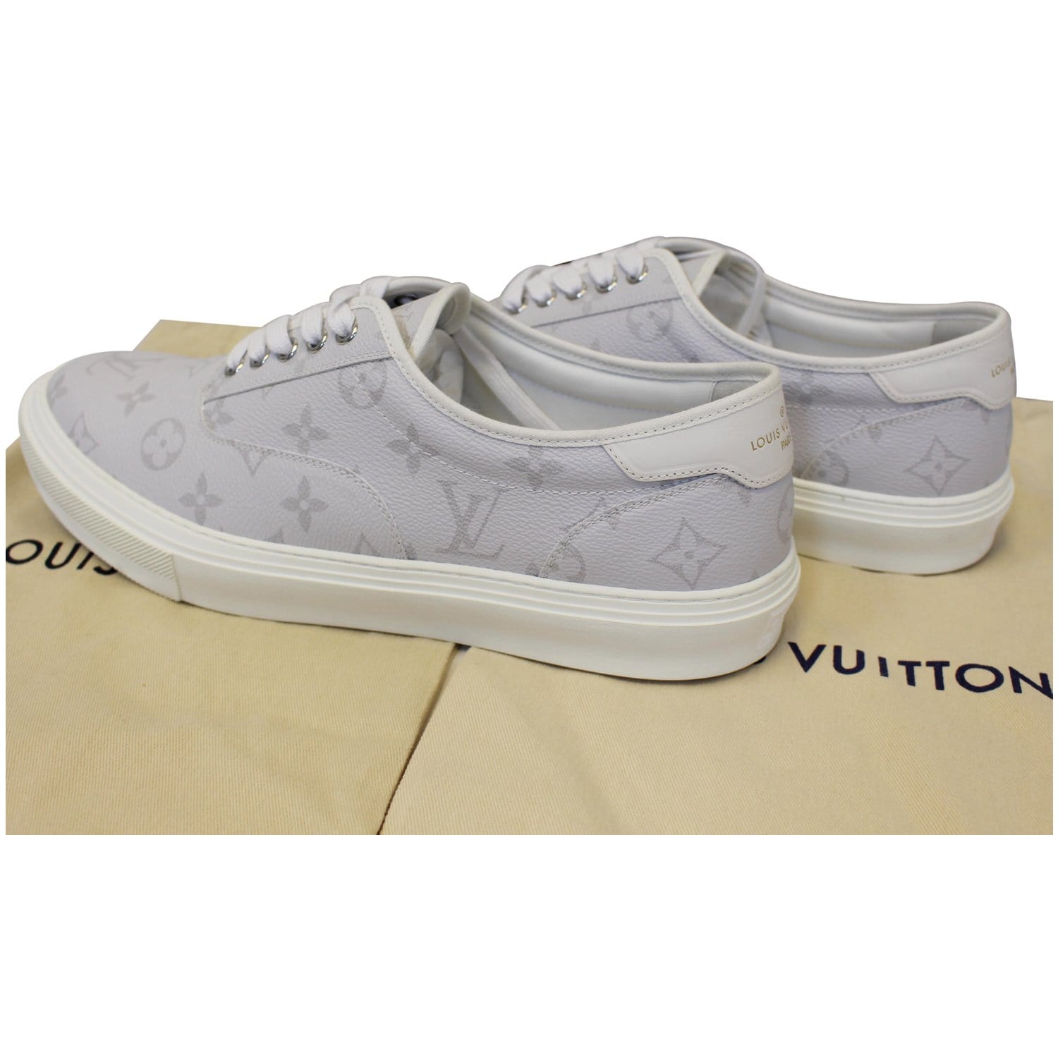 Louis Vuitton White High Top Damier Sneakers 9-9.5 