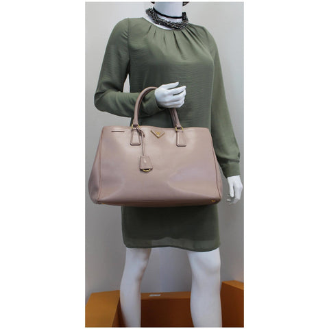 PRADA Lux Saffiano Leather Tote Tote Bag Light  Pink