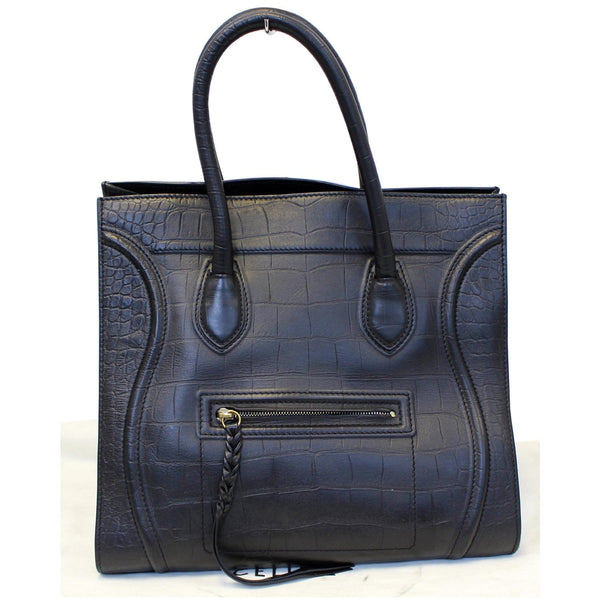 CELINE Medium Phantom Luggage Croc Stamped Embossed Leather Tote Bag-US