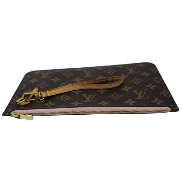 LOUIS VUITTON Pochette Wristlet Pouch Monogram Canvas Neverfull MM Brown