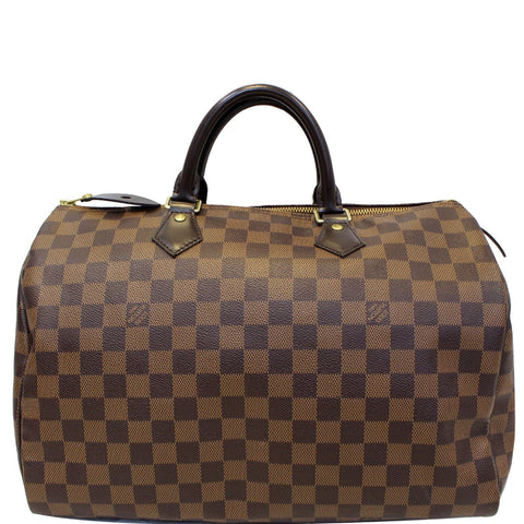 LOUIS VUITTON Speedy 35 Damier Ebene Satchel Bag Brown
