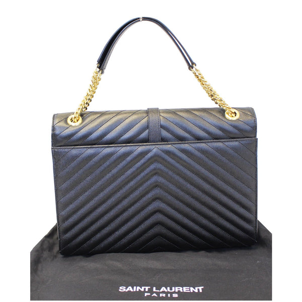 YVES SAINT LAURENT Large Envelope Grain De Poudre Chain Shoulder Bag Black