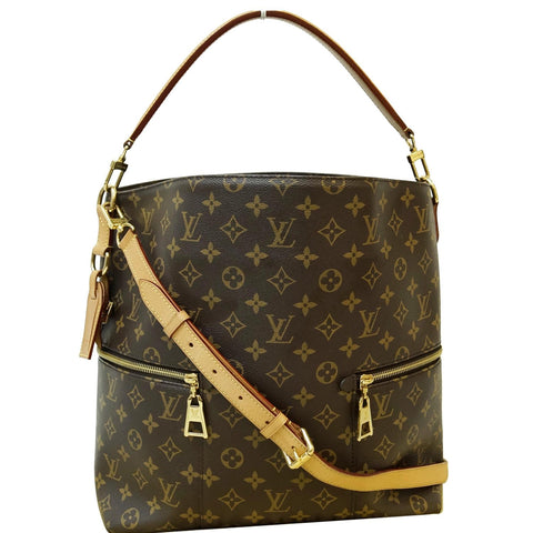 LOUIS VUITTON Melie Monogram Canvas Hobo Shoulder Bag Brown