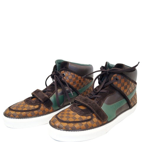LOUIS VUITTON Tower Hightop Damier Ebene Sneakers Brown Size 11