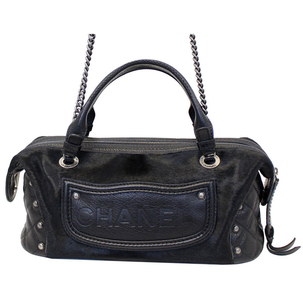 CHANEL Paris Dallas Pony Hair Leather Fringe Bowling Bag Black-US