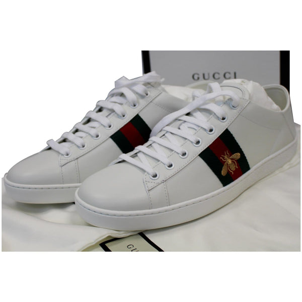 Gucci Ace Classic Low Top Sneakers - White Color - side view