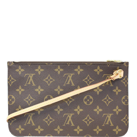LOUIS VUITTON Pochette Wristlet Pouch Damier Ebene Neverfull MM/GM Brown