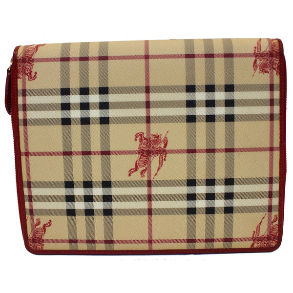 BURBERRY Check Leather iPad Cover Red-US