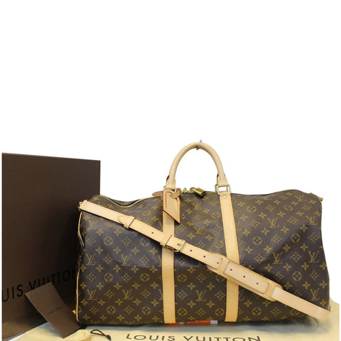LOUIS VUITTON Keepall Bandouliere 55 Monogram Canvas Travel Bag