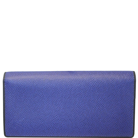 LOUIS VUITTON Brazza Taiga Leather Bifold Wallet Blue