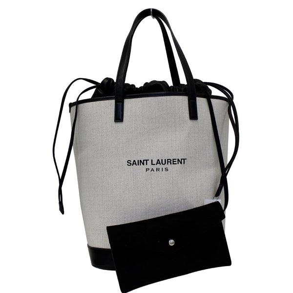 Yves Saint Laurent Teddy Drawstring Canvas Shopping Tote 