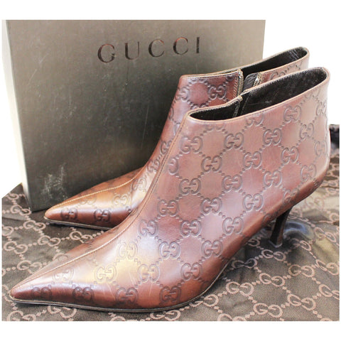GUCCI Guccissima Leather Brown Boots Size 9B 146754