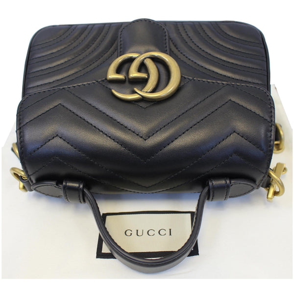 GUCCI GG Marmont Mini Leather Top Handle Shoulder Bag Black 547260