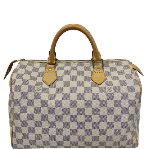 LOUIS VUITTON  Speedy 30 Damier Azur Satchel Handbag White