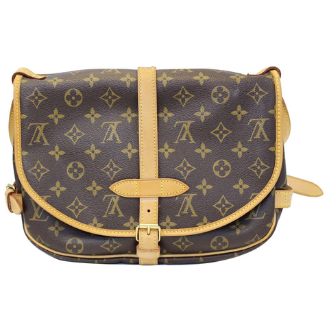 LOUIS VUITTON Saumur 30 Monogram Canvas Shoulder Bag Brown-US