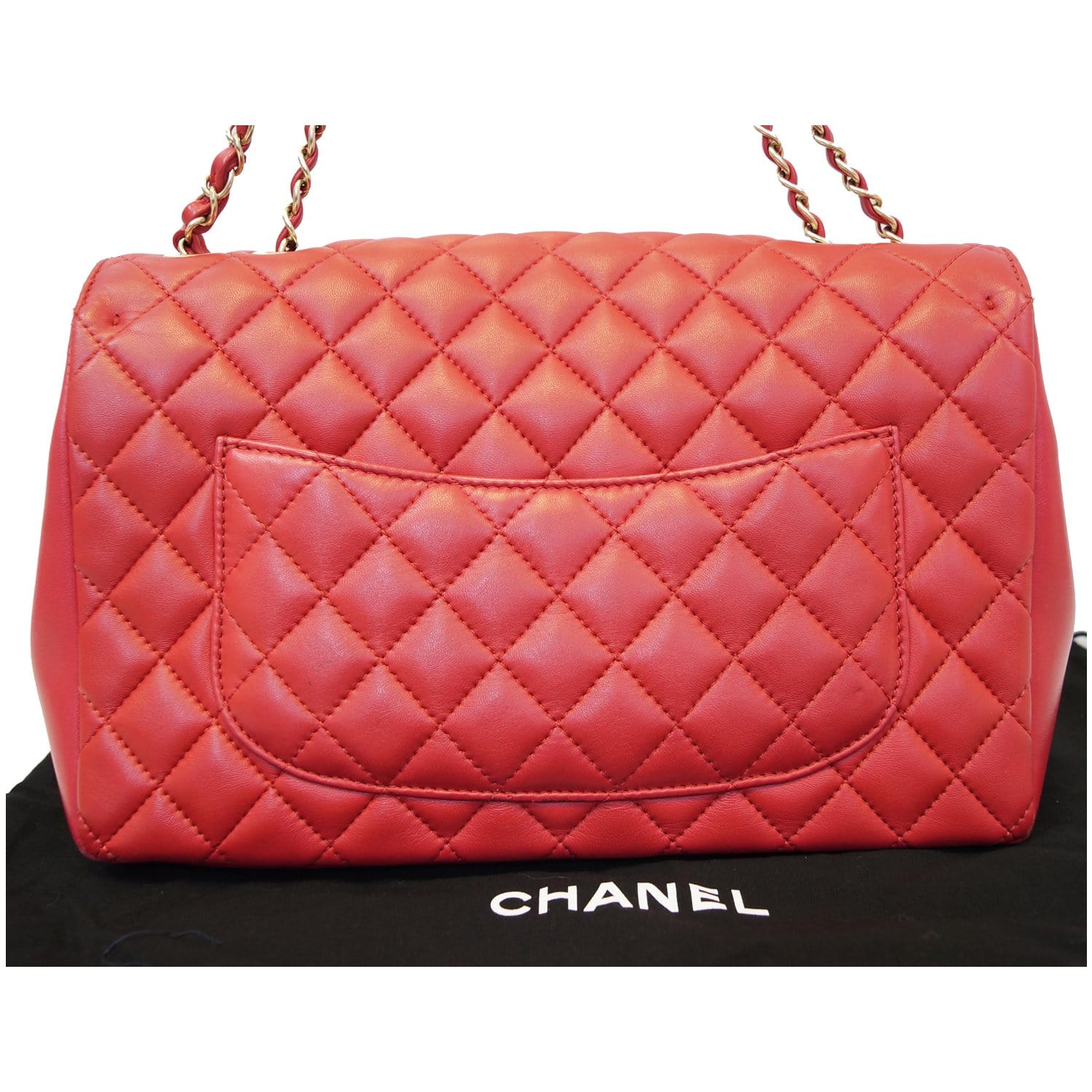 Chanel Classic Quilted Double Flap Patent Jumbo Bag in Dark Red