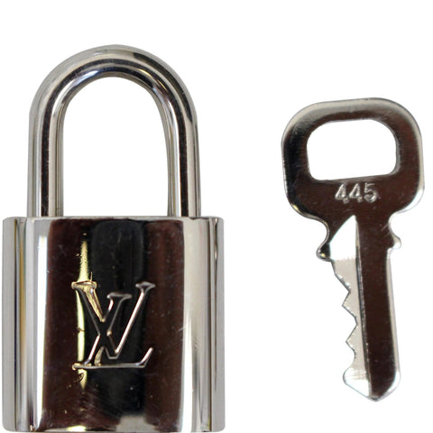 LOUIS VUITTON Padlock and 1 Key Silver Bag Charm Number 445