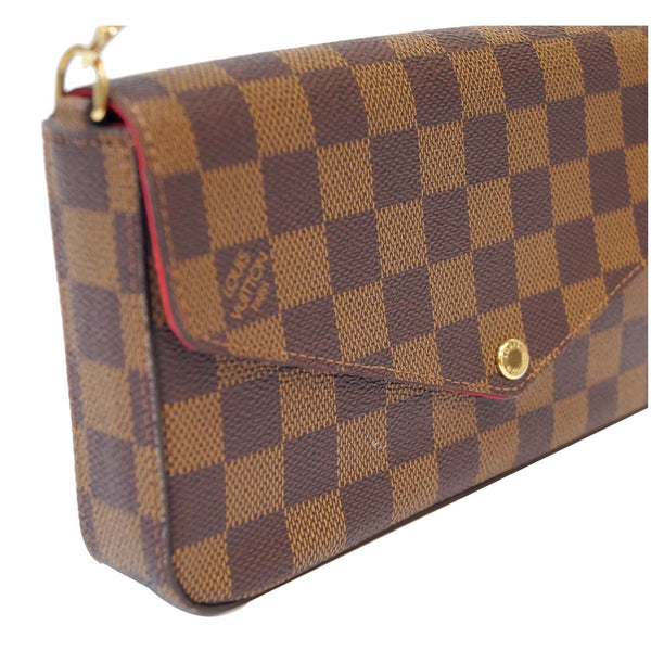 LOUIS VUITTON Pochette Felicie Damier Ebene Crossbody Bag Brown