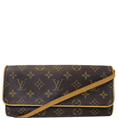 LOUIS VUITTON Pochette Twin GM Monogram Canvas Shoulder Bag Brown