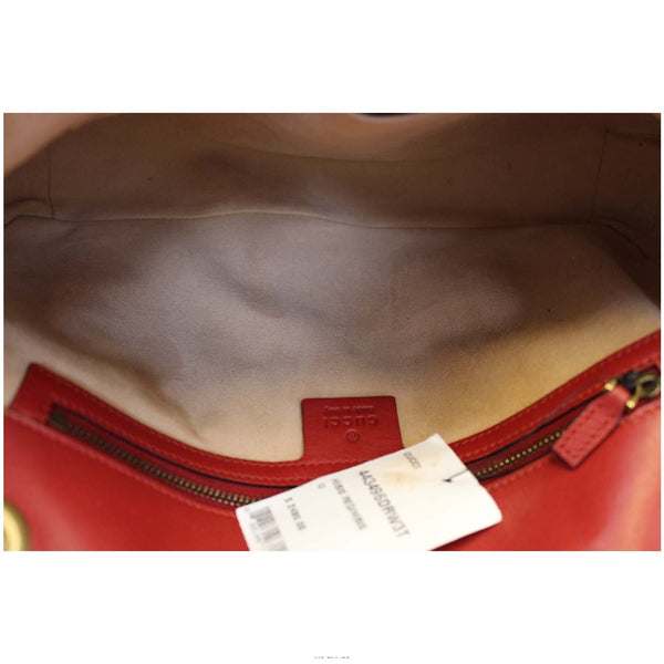 GUCCI GG Marmont Matelasse Red Leather Shoulder Bag-US